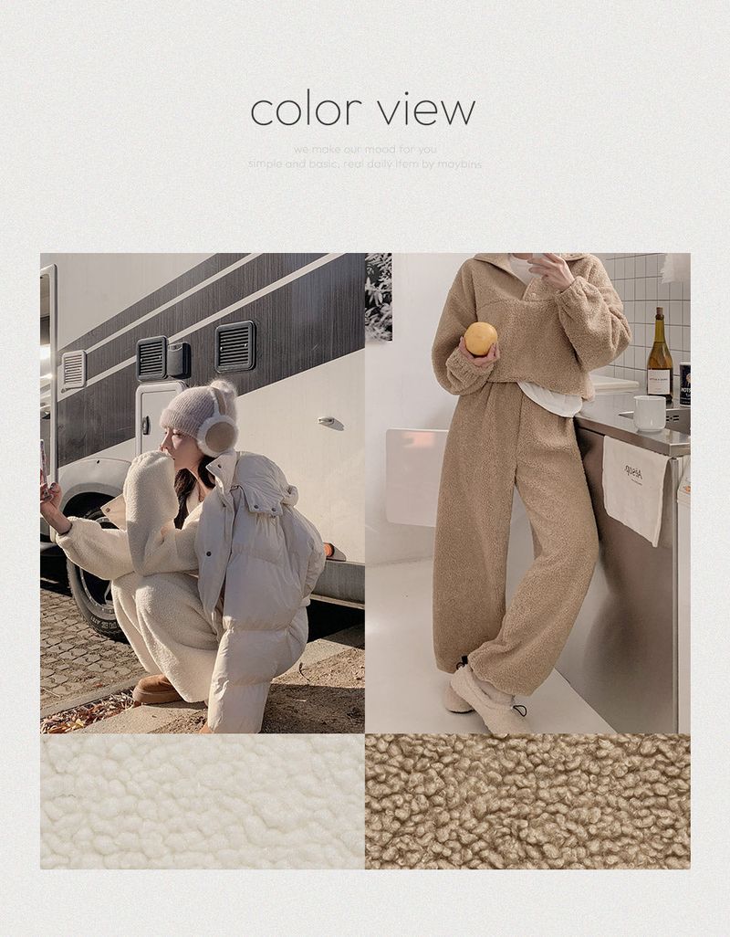 Fleece anorak & pants set up