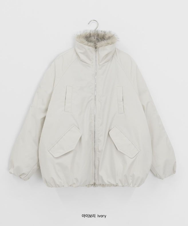 Viewpass High Neck Fur Bomber Jacket