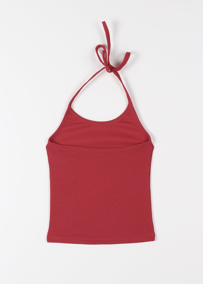 CROPPED HALTER SLEEVELESS