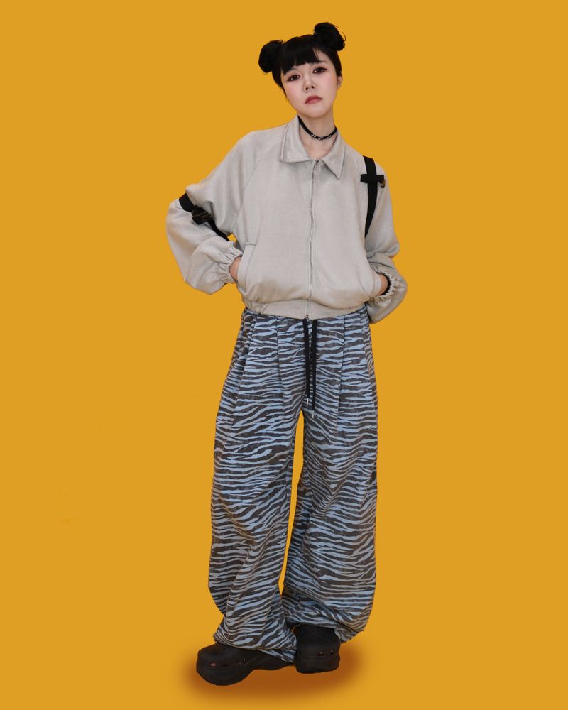 zebra banding pants - sky