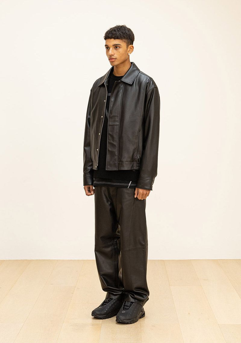 LAMSKIN OVERFIT BOMBER JACKET