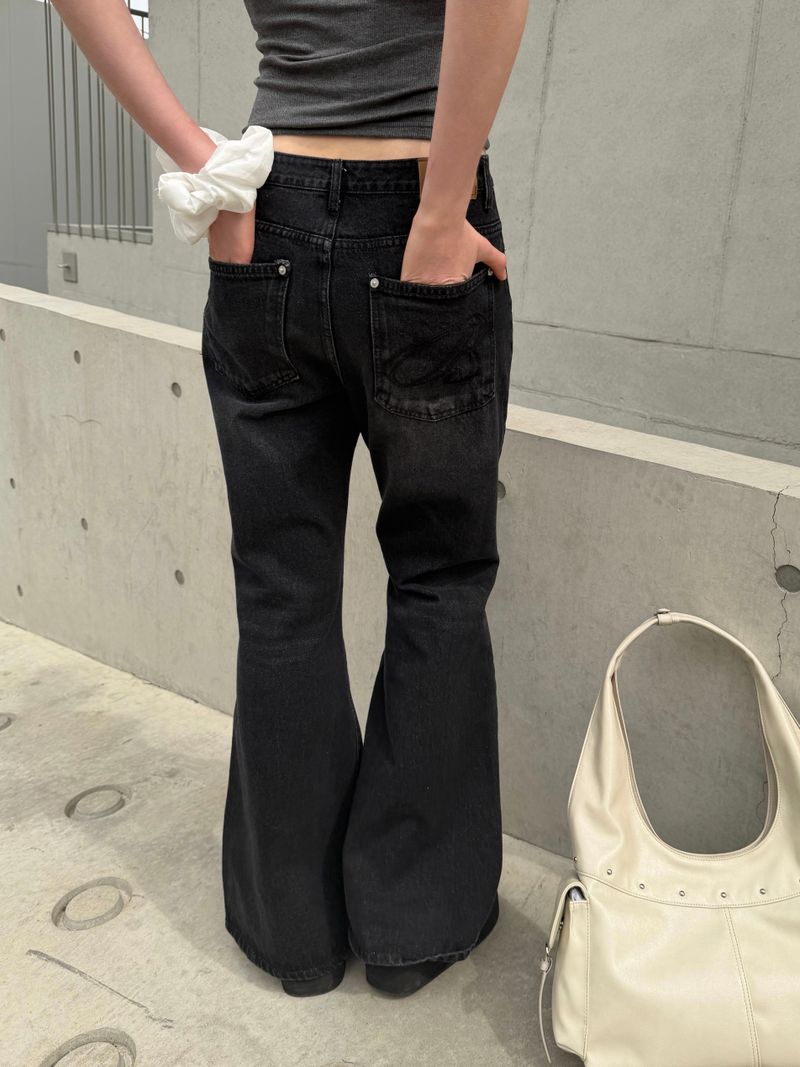[ORIGINAL] Niel Logo Semi Bootcut Denim Pants