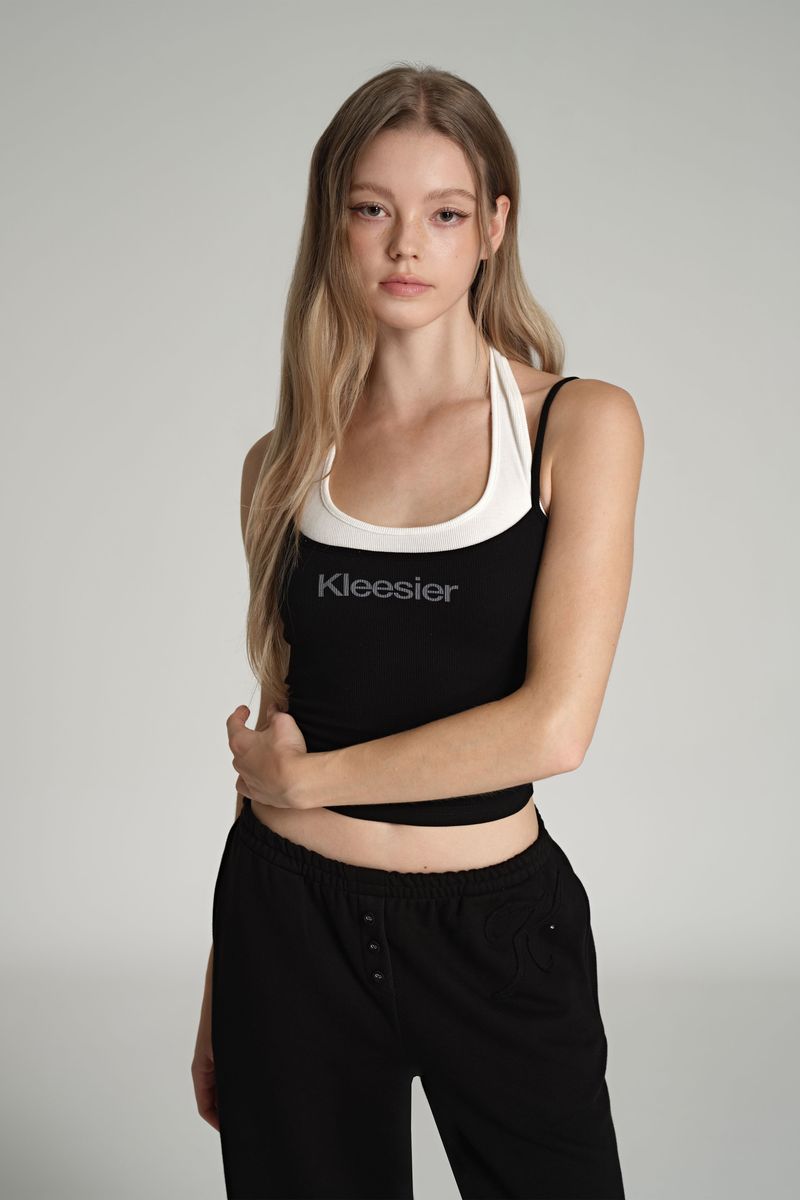 Soft layered sleeveless, Black