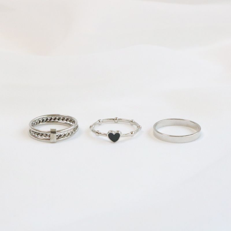Mood heart layered ring (2 color)