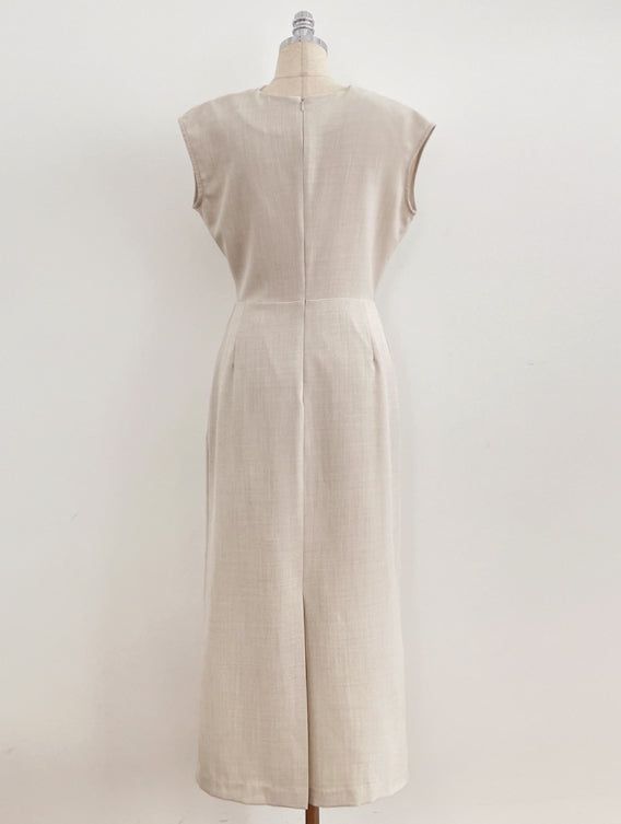 Celia Shirring Turdle Sleeveless Long One Piece