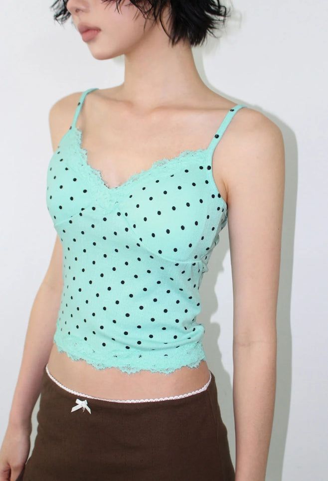 [with cup] PETIT DOT LACE SLEEVELESS