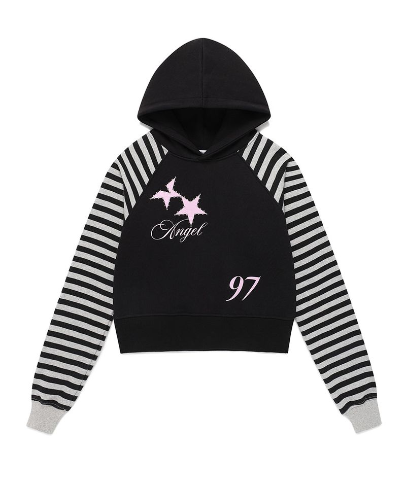 cavish（カビシ）の「W ANGEL TWIN STAR HOODIE BLACK(CV2FFFM402A)（Tops）」