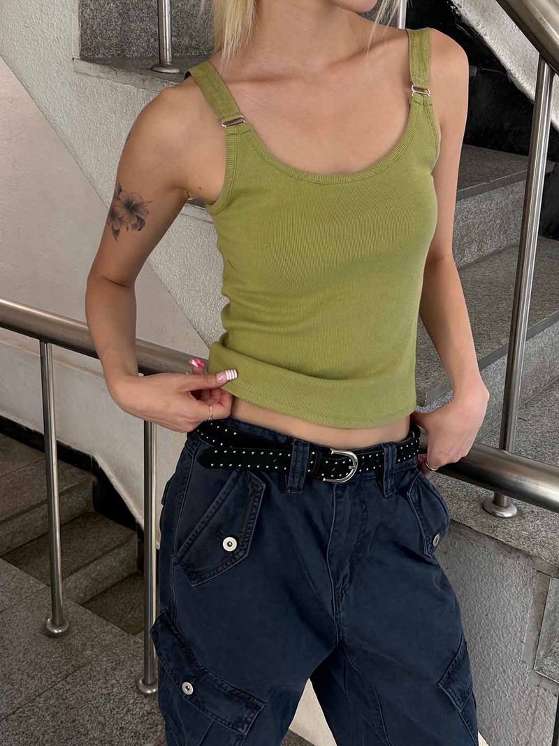 Buckle strap sleeveless(4color)
