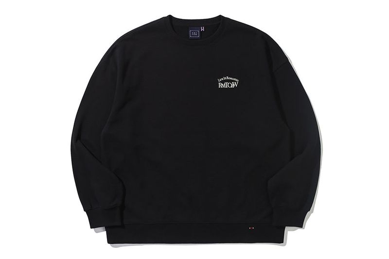 FLOWER RIBBON SWEAT SHIRT_BLACK