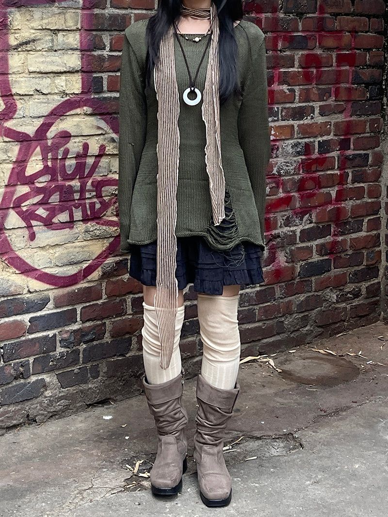 Summer Vintage Damage Long Knit