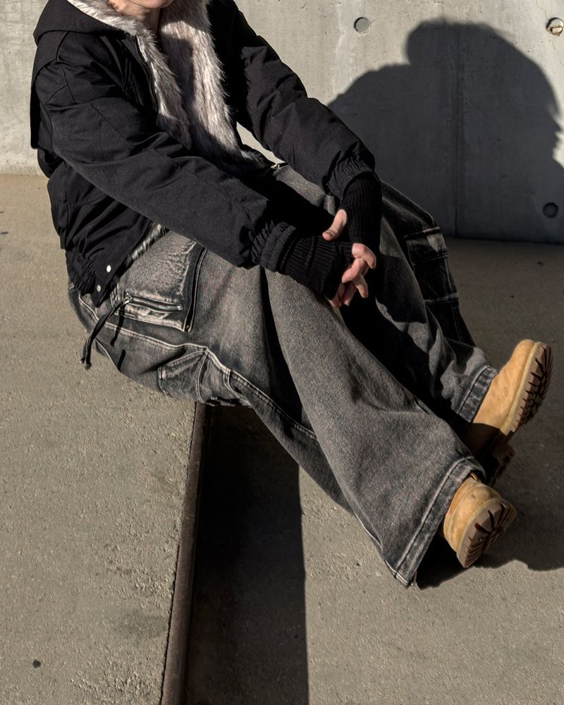 Morik Utility Pocket Wide Denim Pants