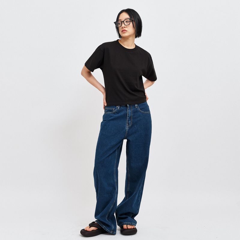 WIDE DENIM PANTS BLUE