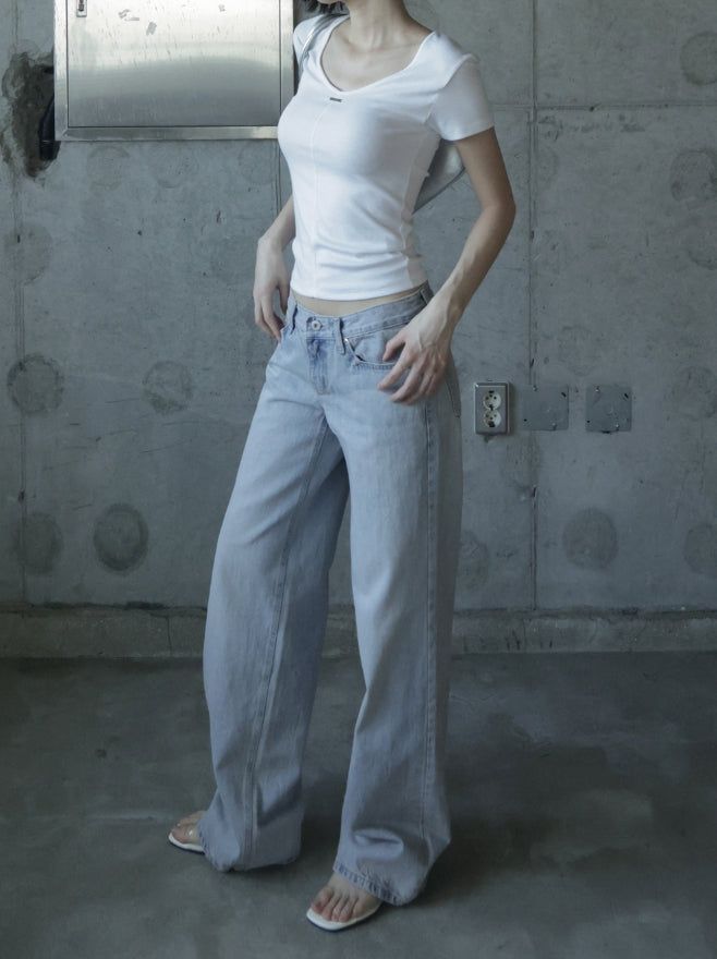 Rose Low Straight Denim