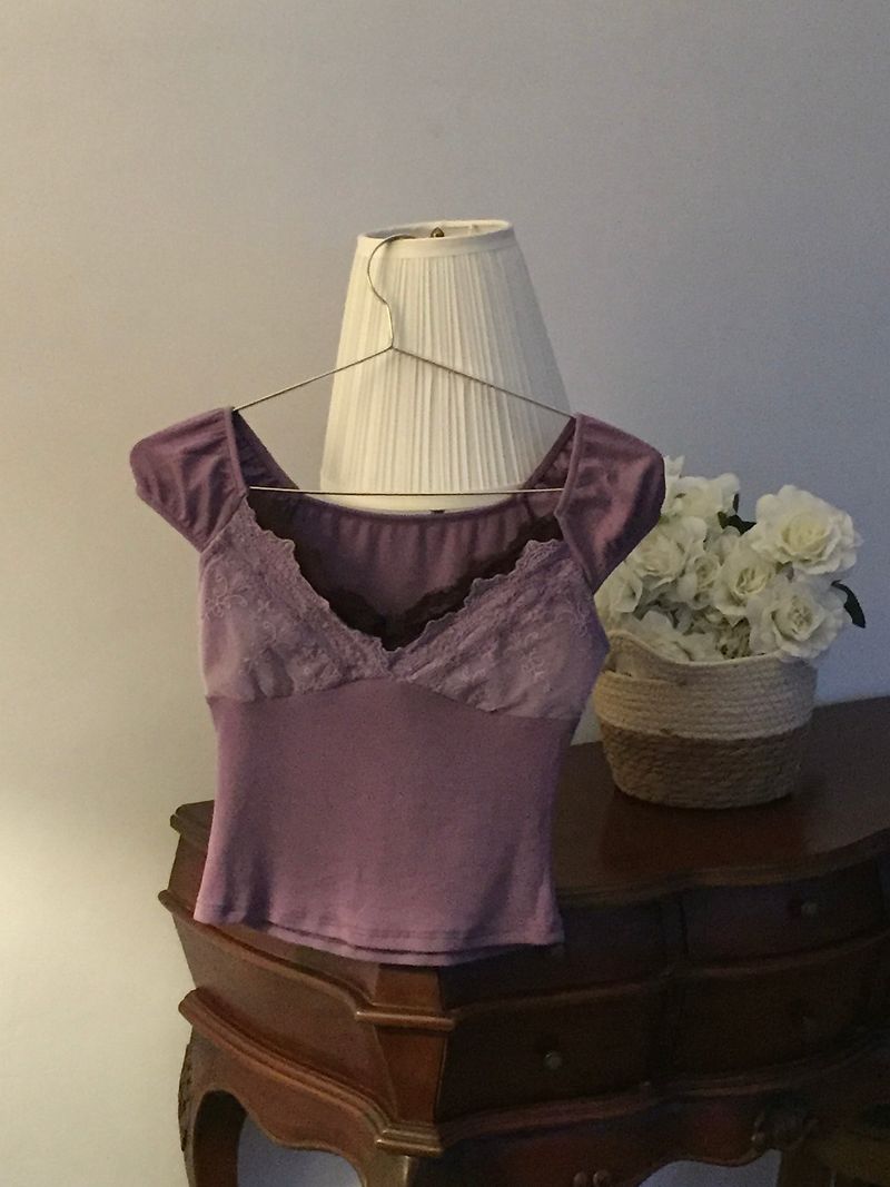 Burgundy Lace Layered T