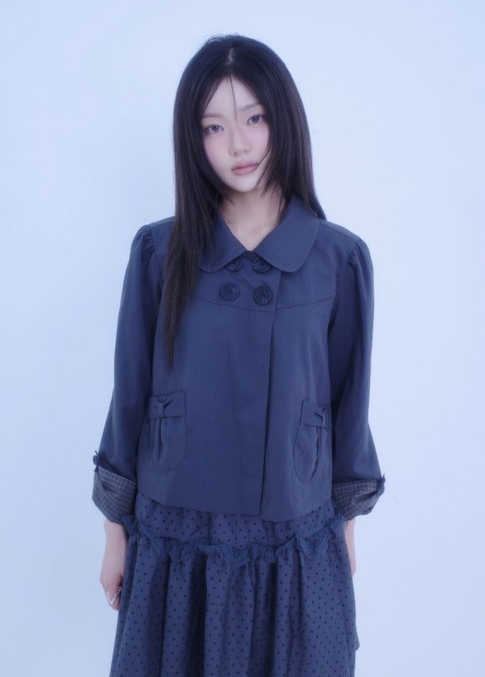 myorang（ミョラン）の「ベベロールアップリボンジャケット（2color)（Jackets/Outerwear）」