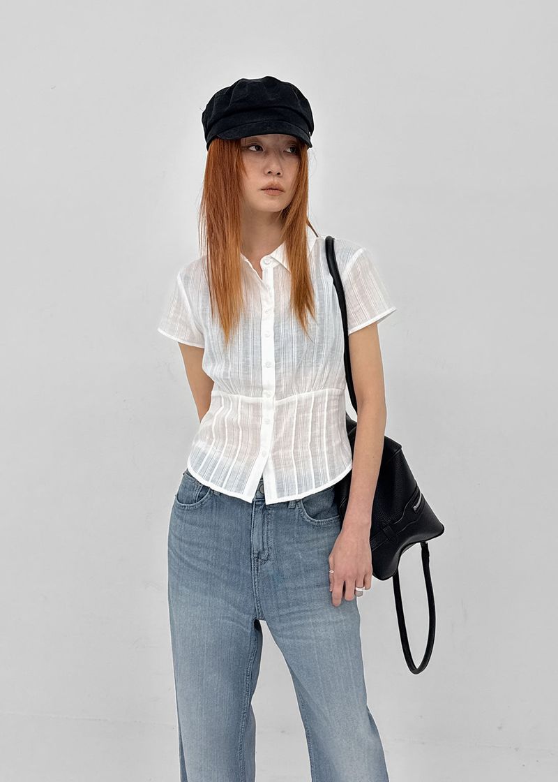 BLACKUP（ブラックアップ）の「[MADE] Modiel Pleated Short-Sleeve Shirt（Tops）」