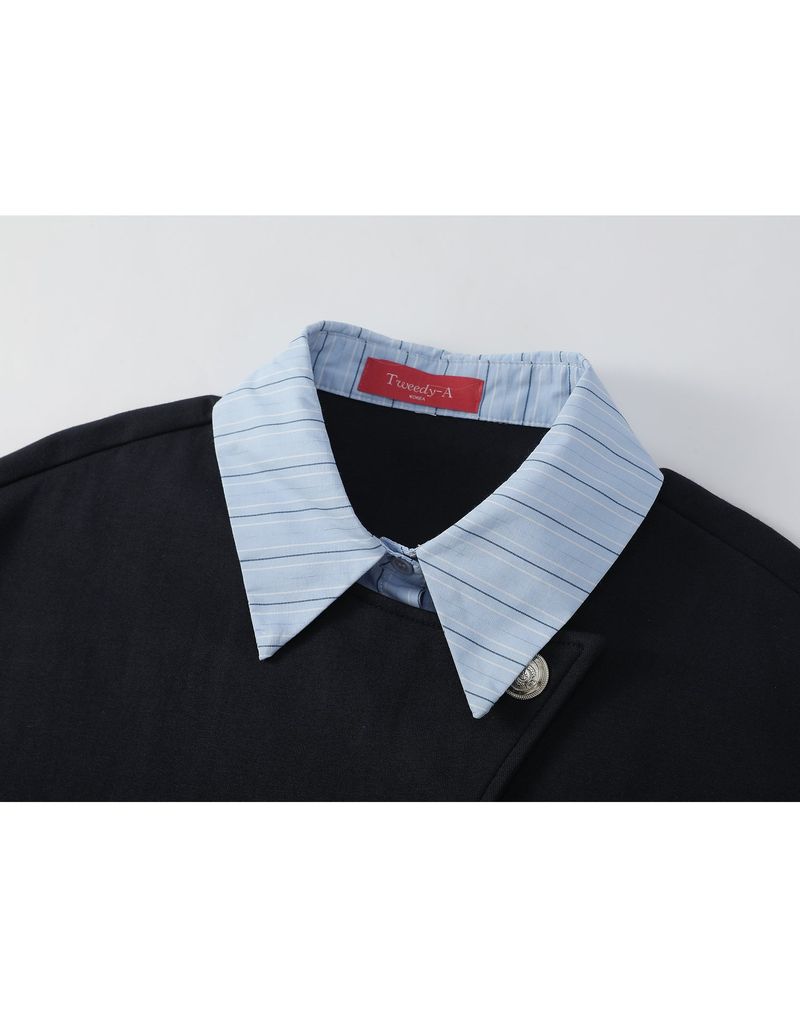 Jennifer Silver Button Point Shirt Sweatshirt