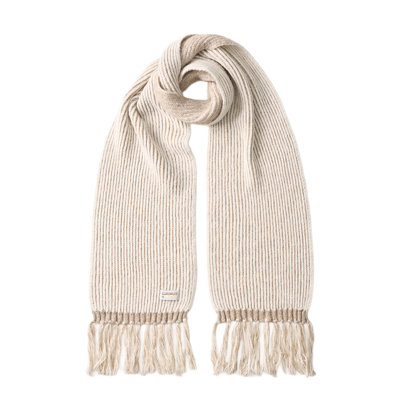 Rain Tassel Knit Muffler (Beige&Cream)
