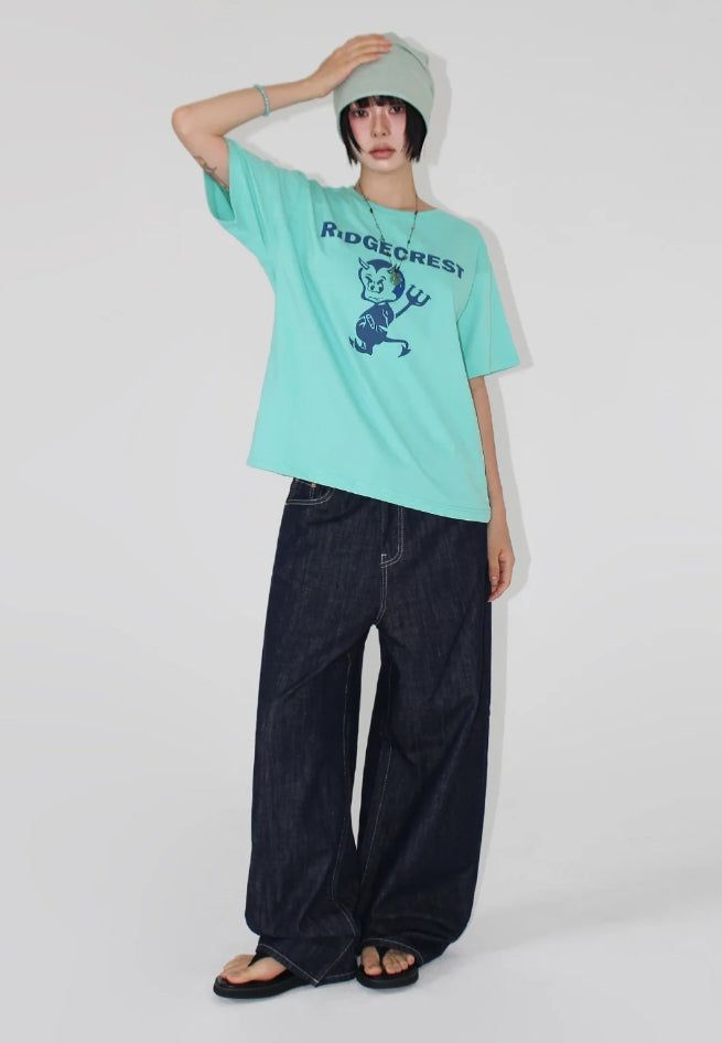 (NON-FADE) TEXTURE WIDE DENIM