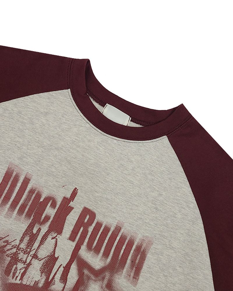 Stamune Printing Raglan Short Sleeve Tee
