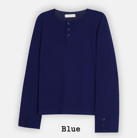 Levan Cuffs Henley Neck Long Sleeve