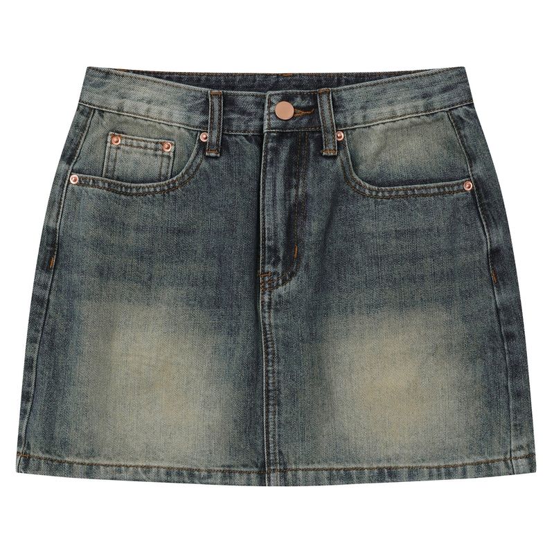 CRAIL BACK POCKET BIG LOGO DENIM SKIRT (2Color)