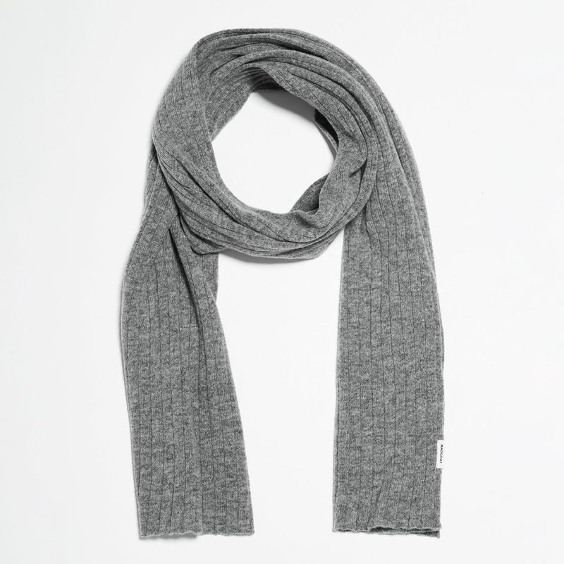 Cashmere Blend Knit Scarf_Grey