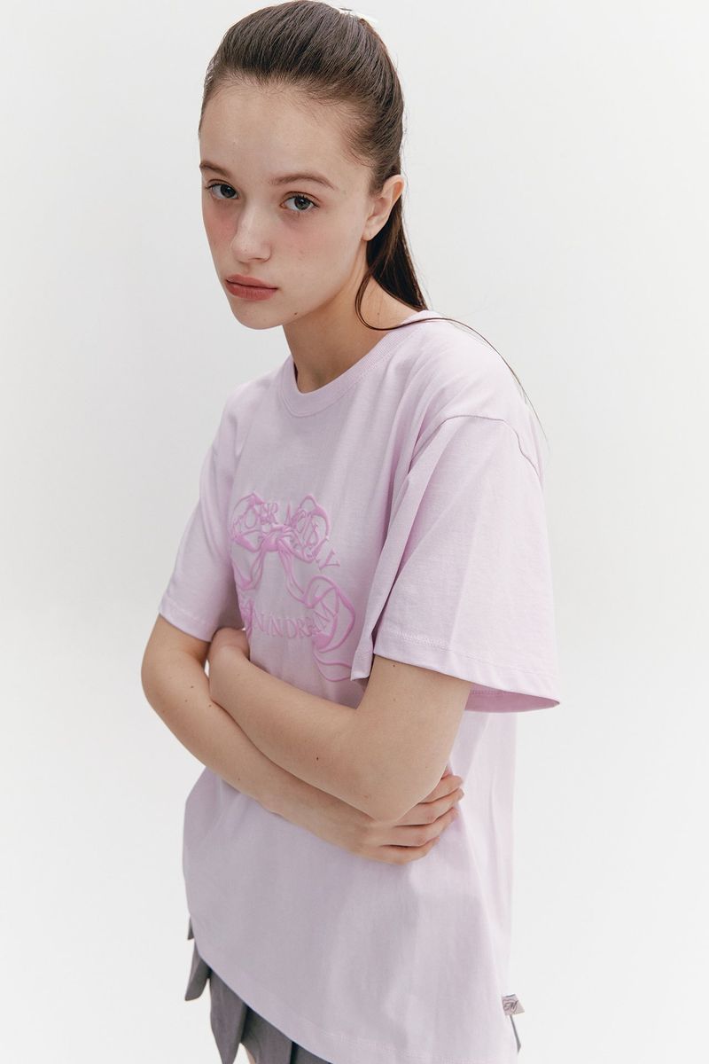Ribbon Boxy T Purple
