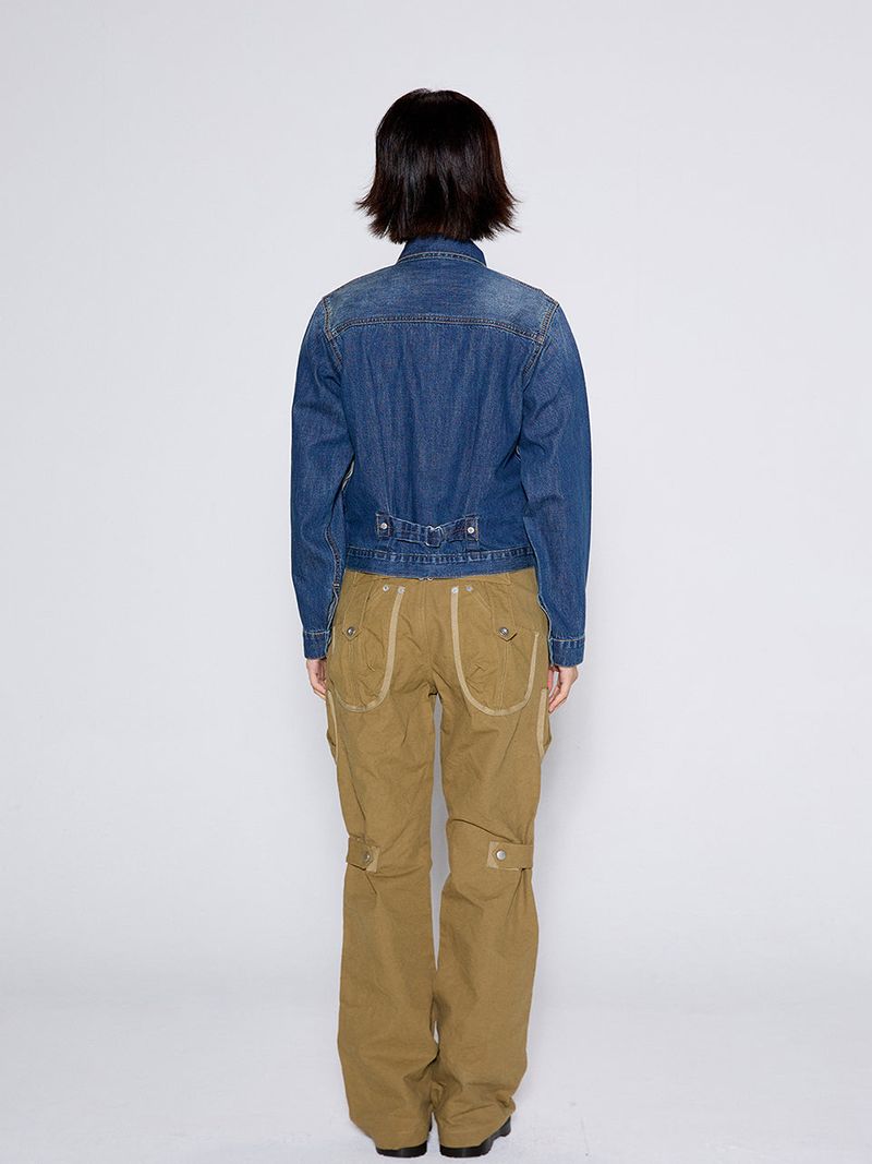 FRILL DENIM JACKET / BLUE