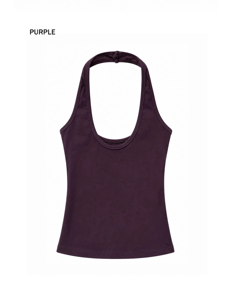 DEEP HALTER TOP (4COLORS!)