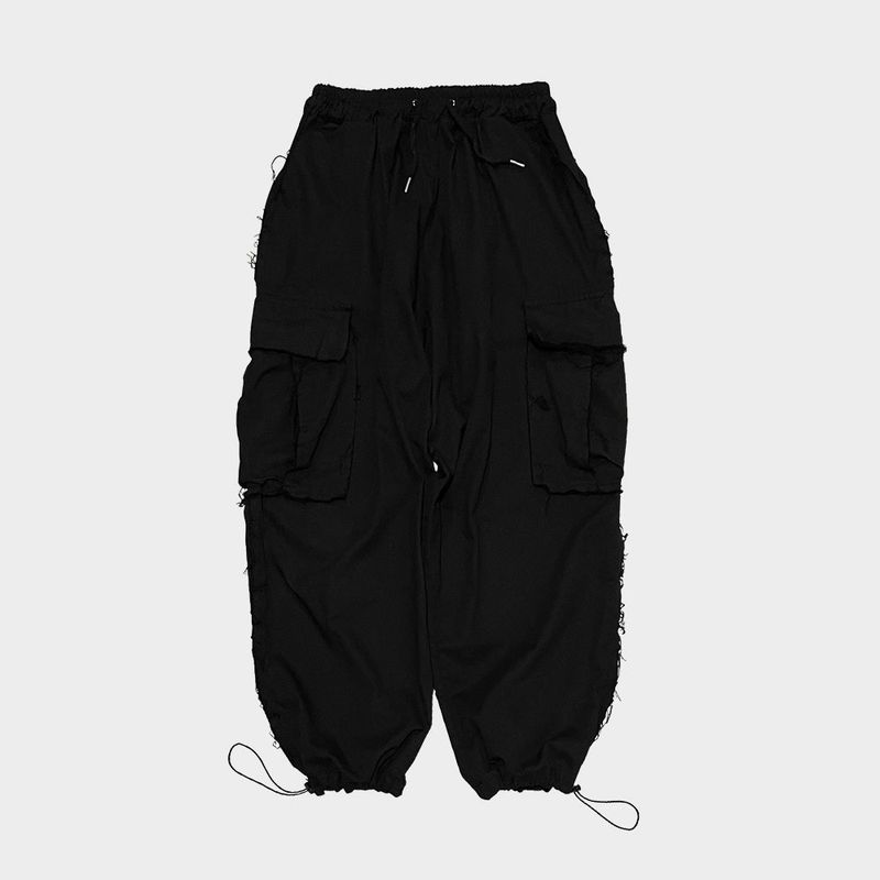 grunge wide cargo pants_black