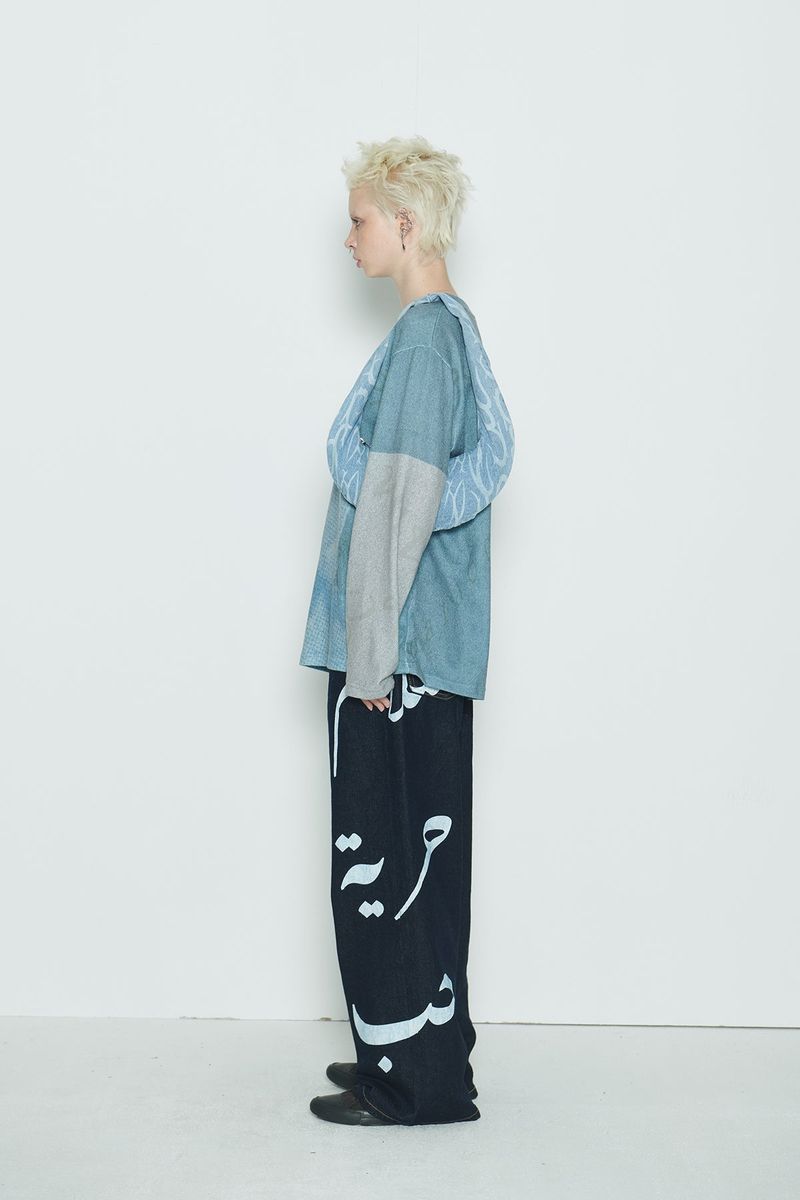 Tribal Denim Hobo Bag Light Blue