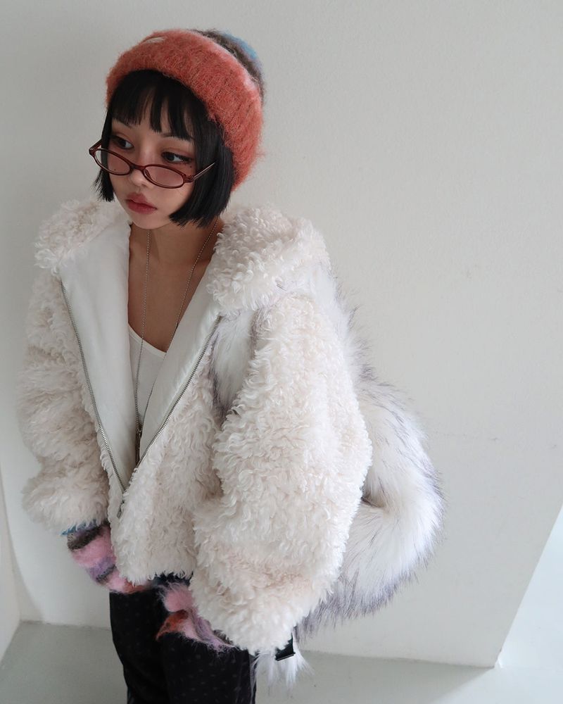 Raccoon Fake Fur Backpack