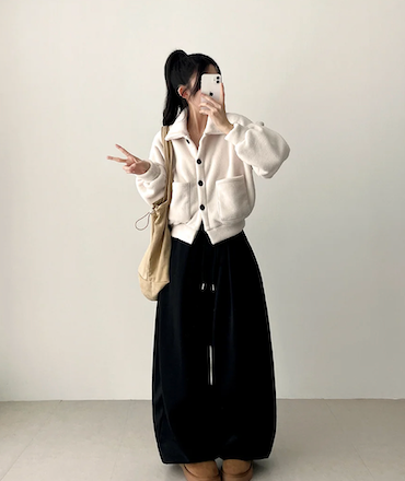 Mori soft fleece pocket jacket