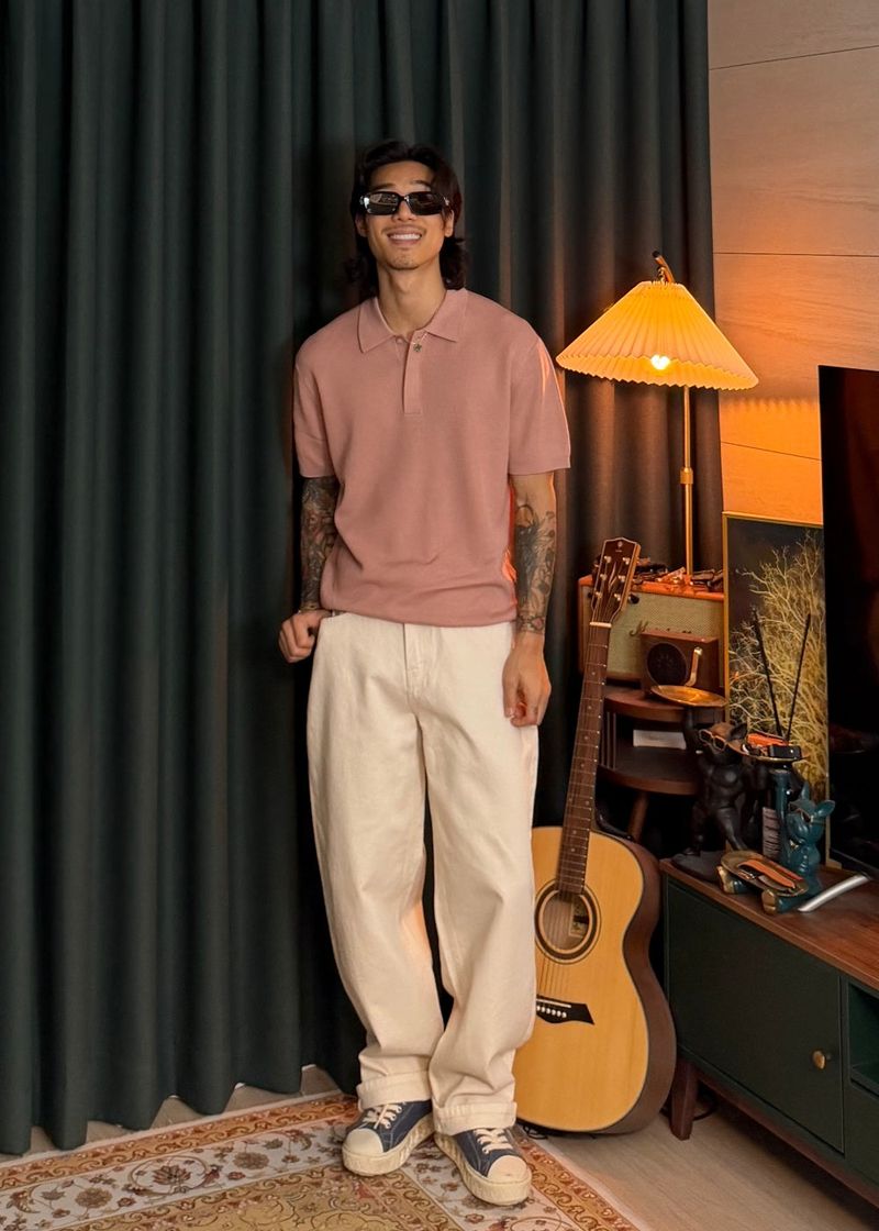 Semi-wide cotton pants 5COLOR
