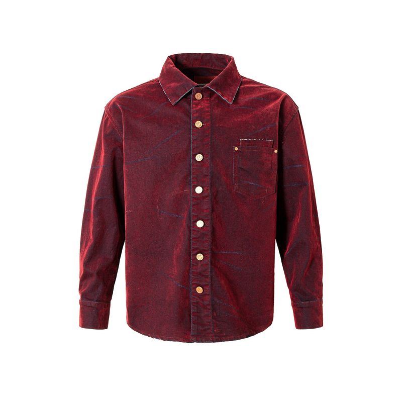 WANGXINGYU(ワンシンユー)の「BLAZE WASHED FLOCKED DENIM SHIRT(Tops)」