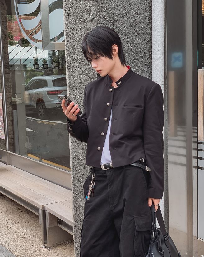 26FW★ [PLAN MADE] Kuroji Metal Gakuran Crop Jacket