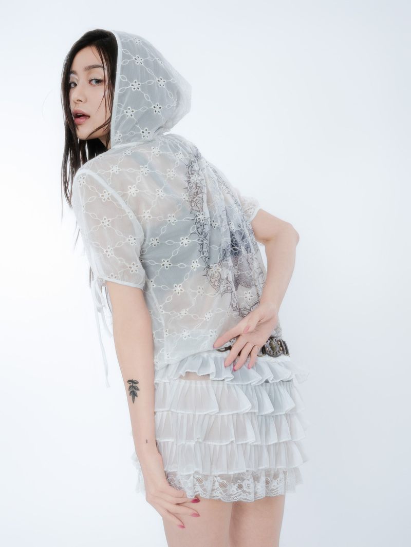 LACE HOODIE DRESS