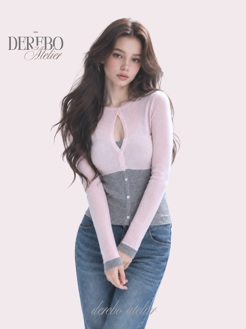 Rosy Moore Pink Gray Layered Tee