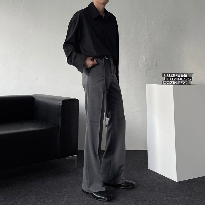 MG649 Belt Flared Fit Slacks (3 colors)