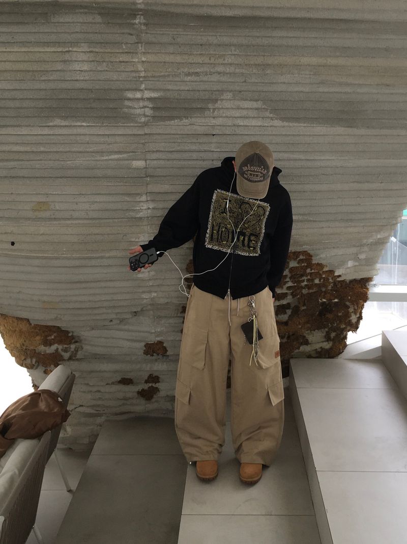 Grid Patch Work Cargo Pants 3C