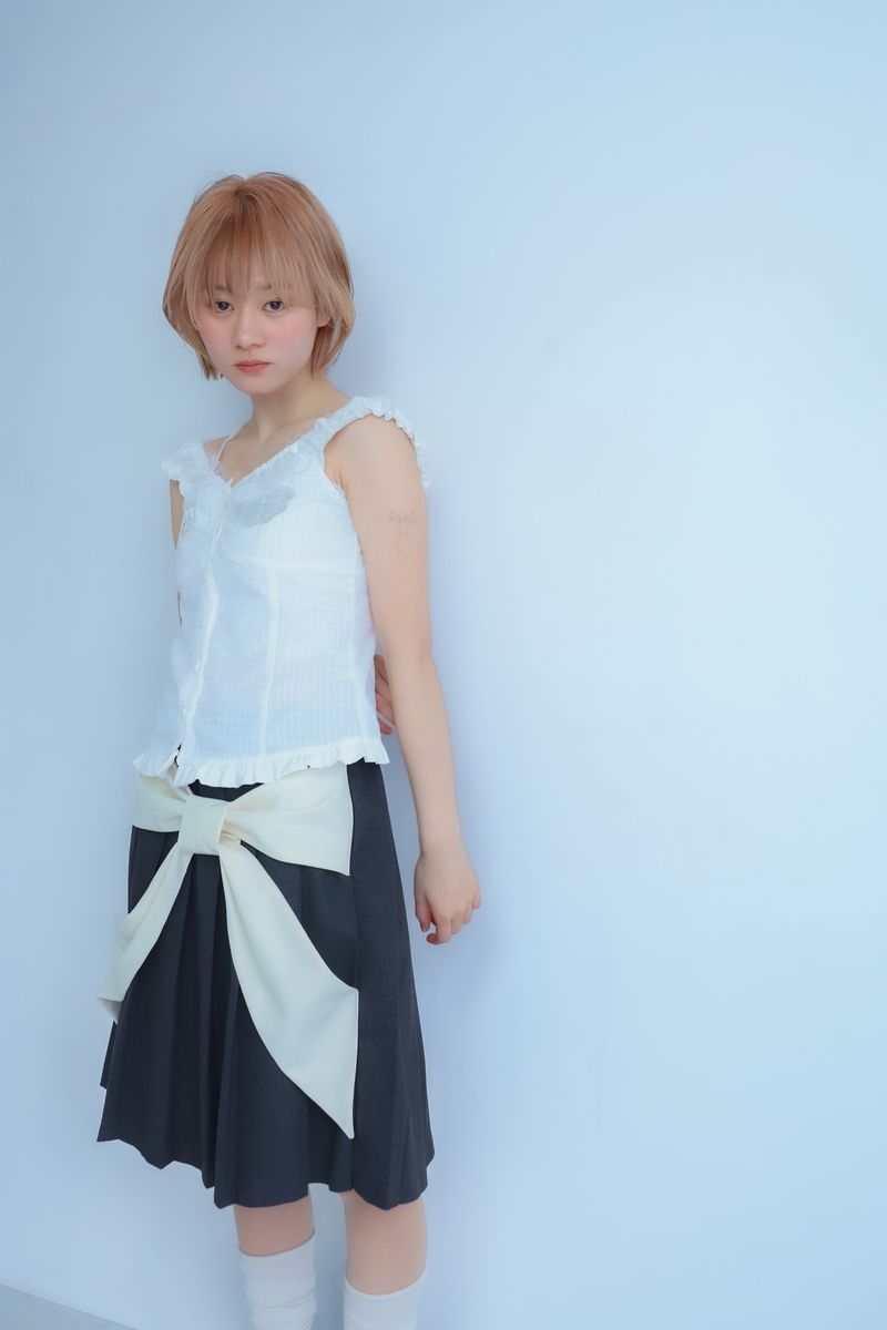 LMpatch frillblouse(white)