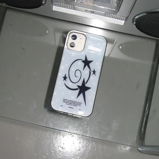 power rock star sky blue black silver epoxy case