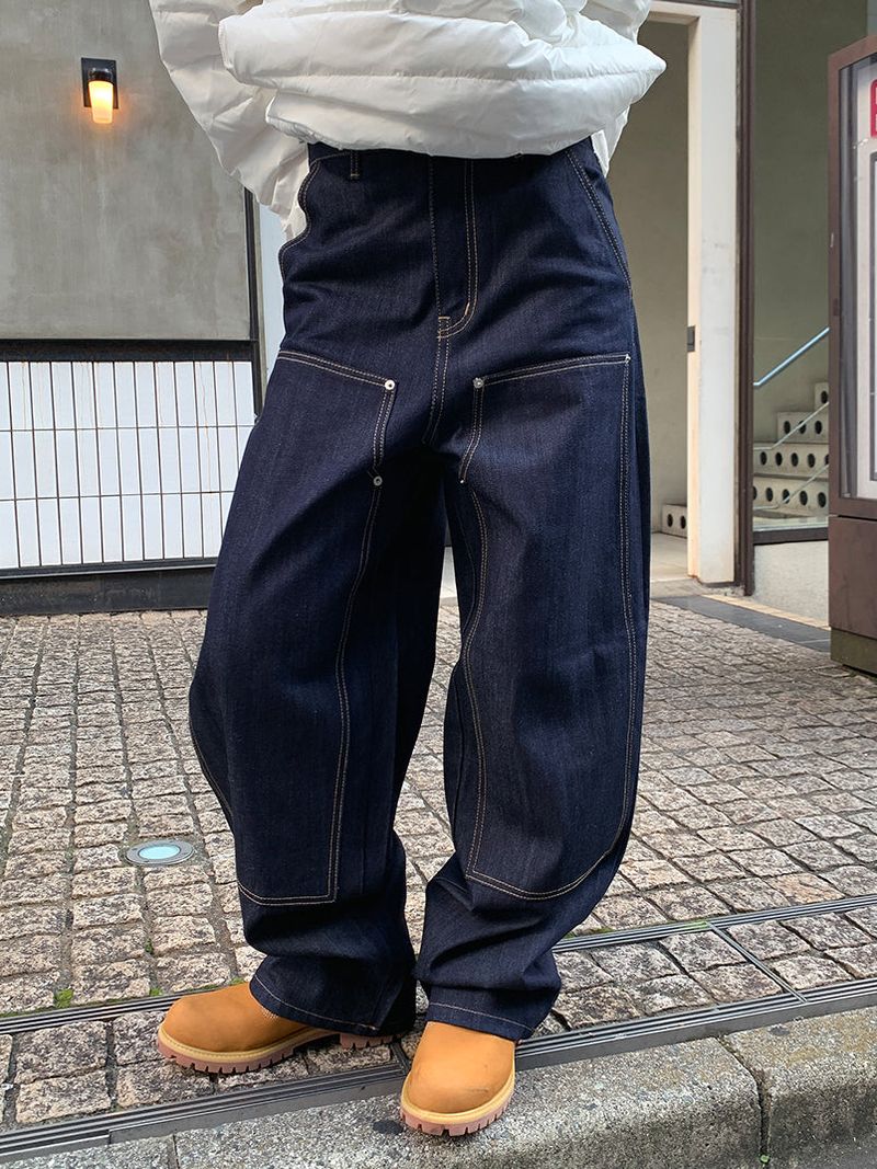 DOUBLE KNEE RAW JEANS (2C)