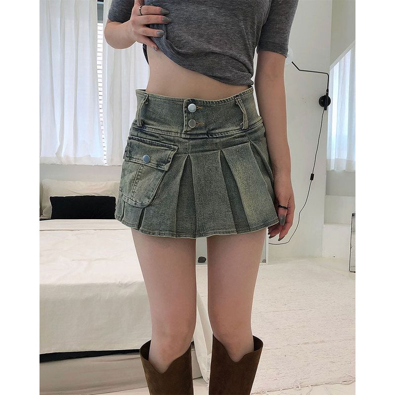 One-pocket Pleats Skirt 
