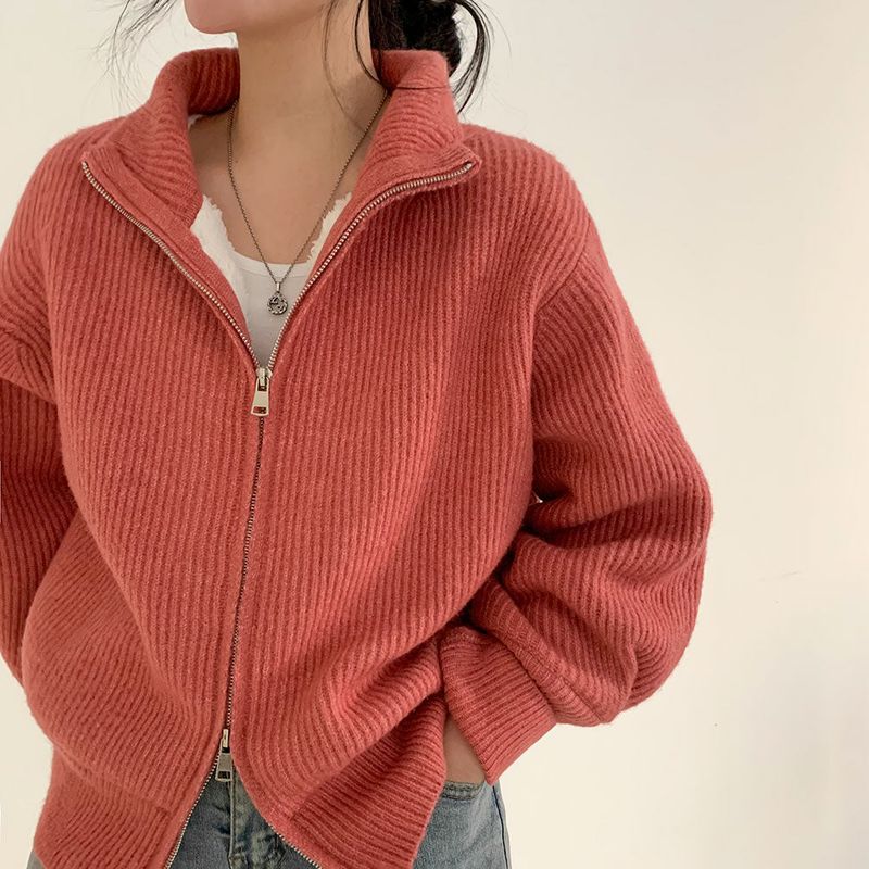 High Neck Two-Way Zip Jacket
