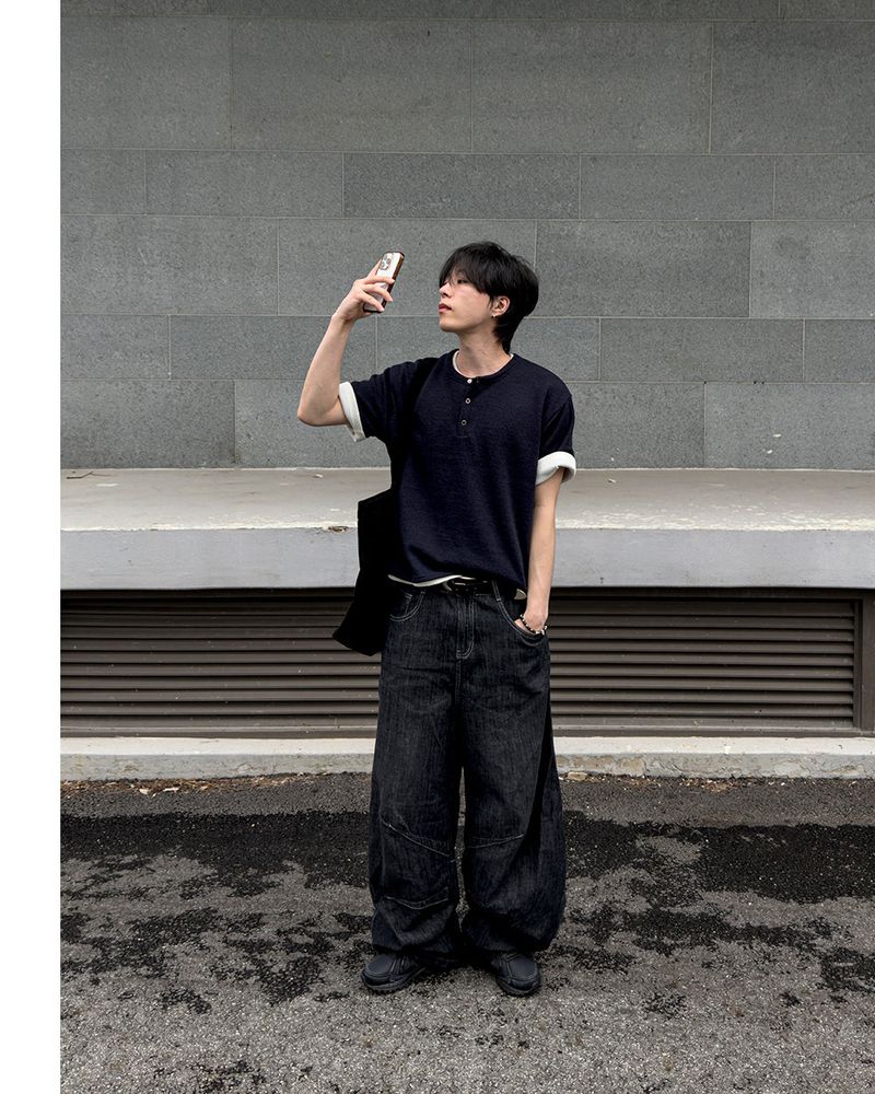 Evan Linen Curved Denim Pants