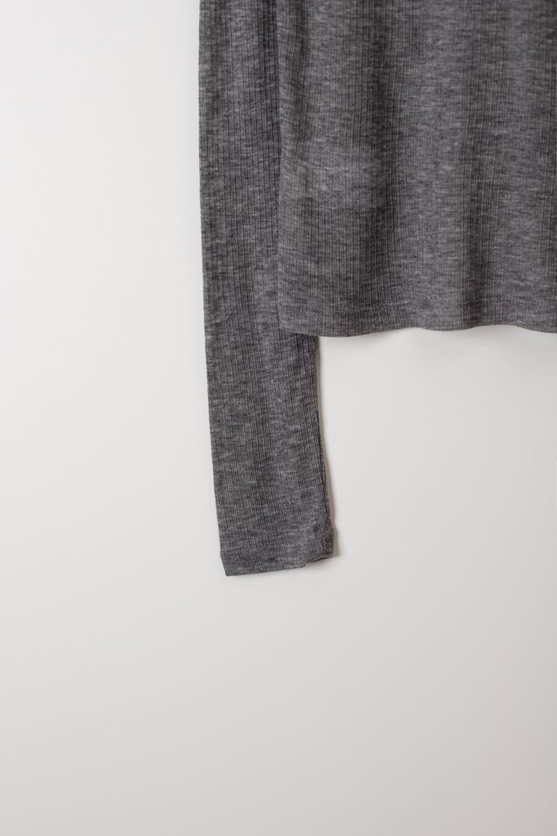 Wool boat neck T (Grey)