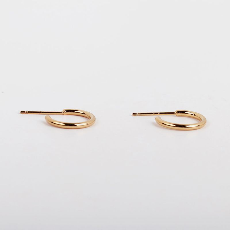 silver open ring earring (925 silver+18k gold plating)