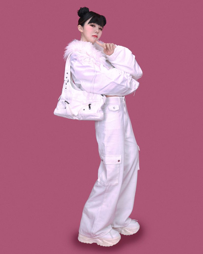 chill white cargo pants